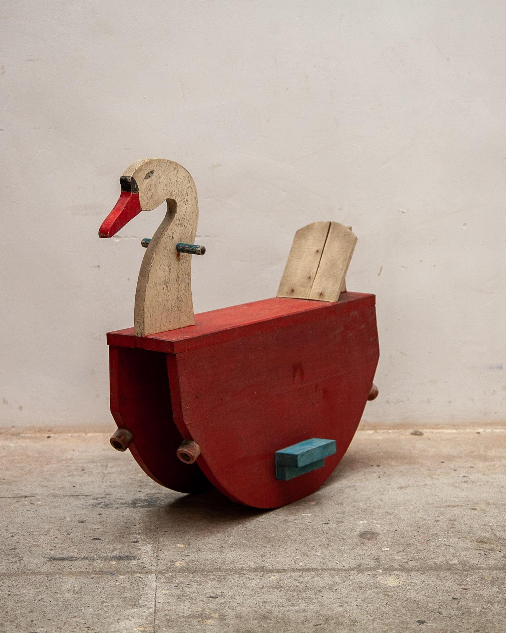 Mid-Century Modern Swan Rocking Toy for Children, France, 1950s