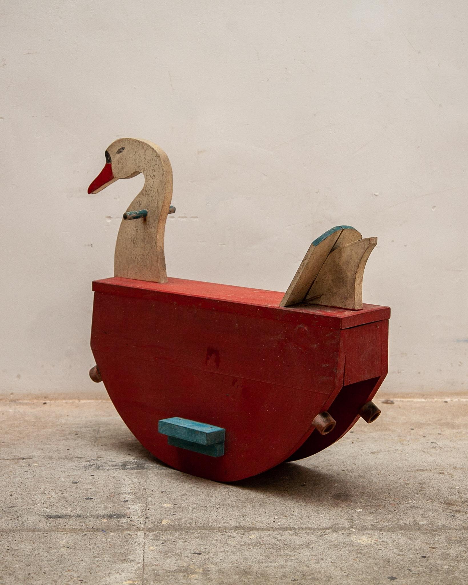 Mid-20th Century Swan Rocking Toy for Children, France, 1950s