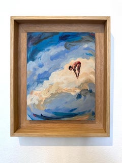 Figurative Diver Painting, Pool, French Art, Ambition n°30_Swan Scalabre