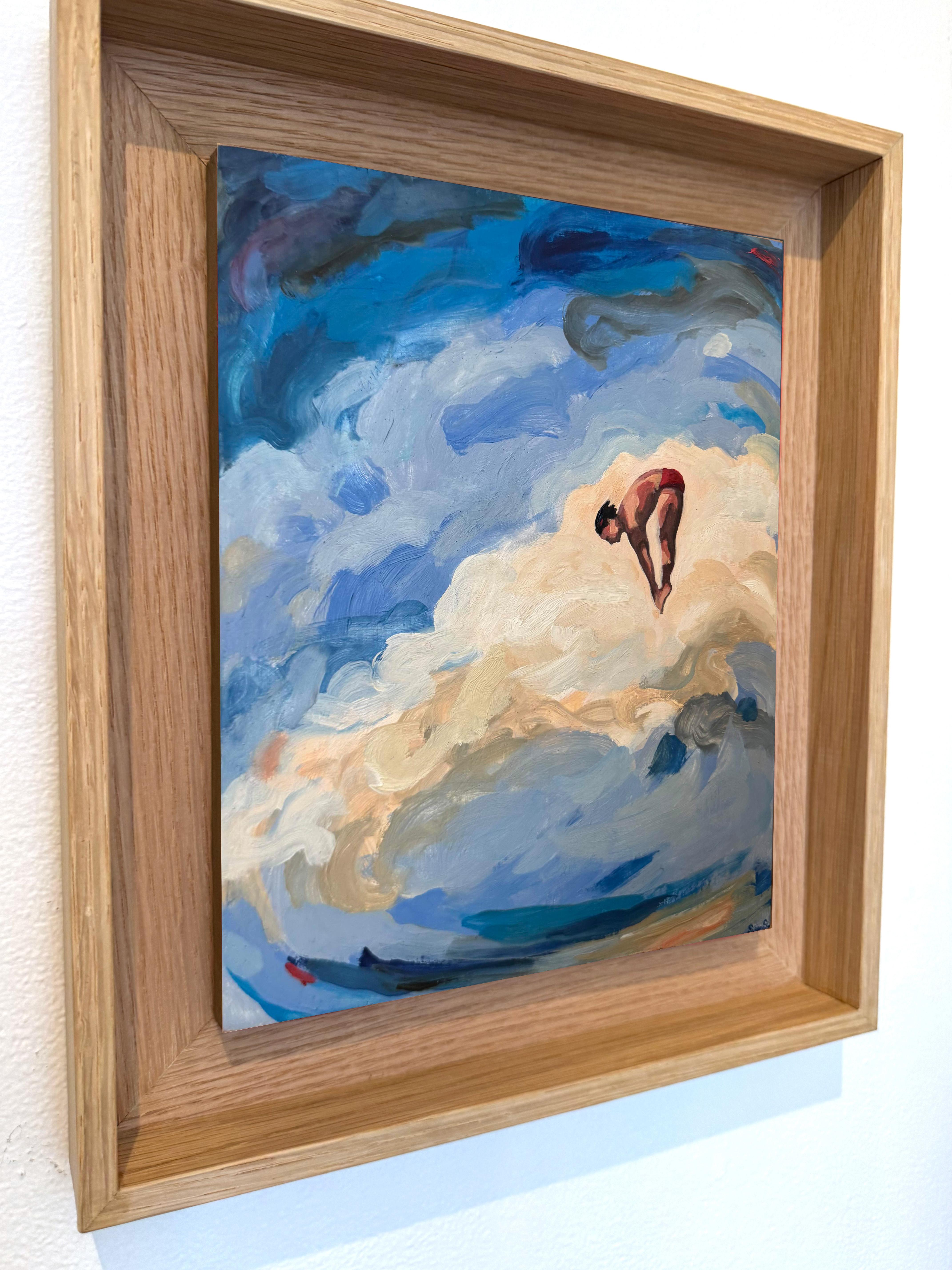 Plongeur figuratif Peinture, piscine, Art français, Ambition n°30_Swan Scalabre en vente 2