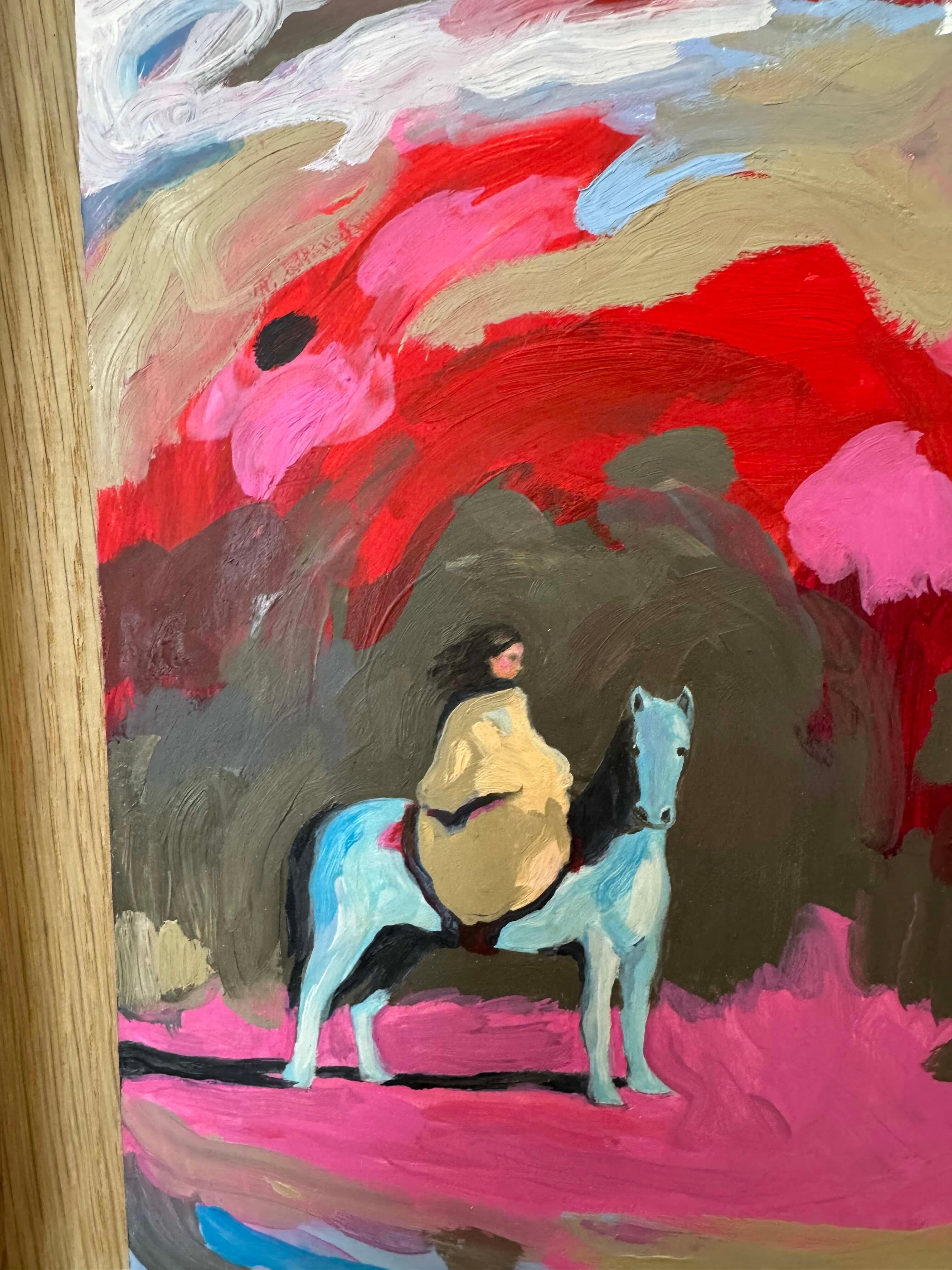 Figuratif, peinture de cheval, paysage, art français, western n°16 par Swan Scalabre en vente 5