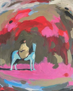Figurative, Horse Painting, Landscape, French Art, Western n°16 by Swan Scalabre