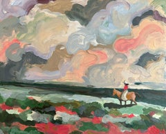 Figurativ, Pferdemalerei, Landschaft, Französische Kunst, Western n°17 von Swan Scalabre