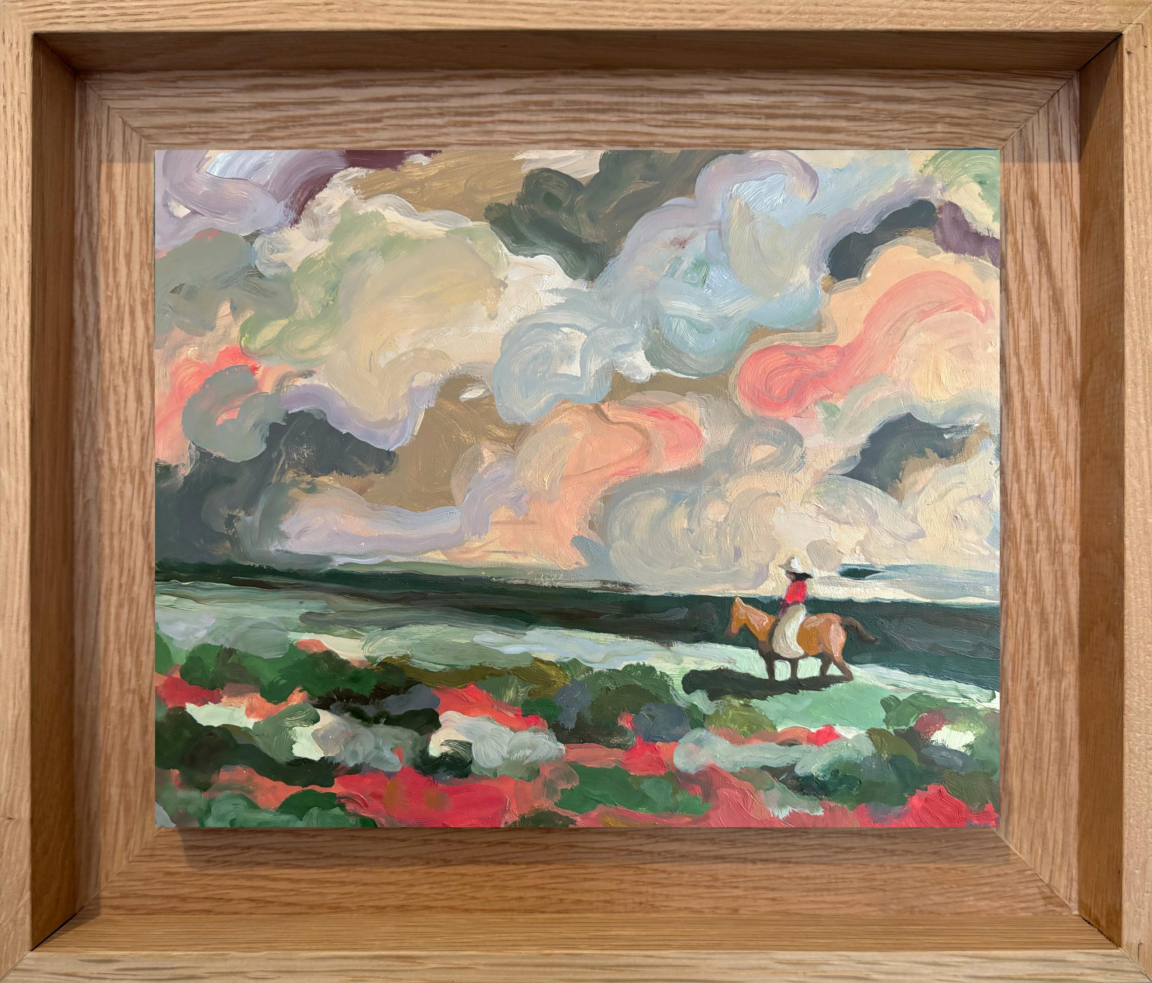 Figuratif, Peinture de cheval, Paysage, Art français, Western n°17 par Swan Scalabre