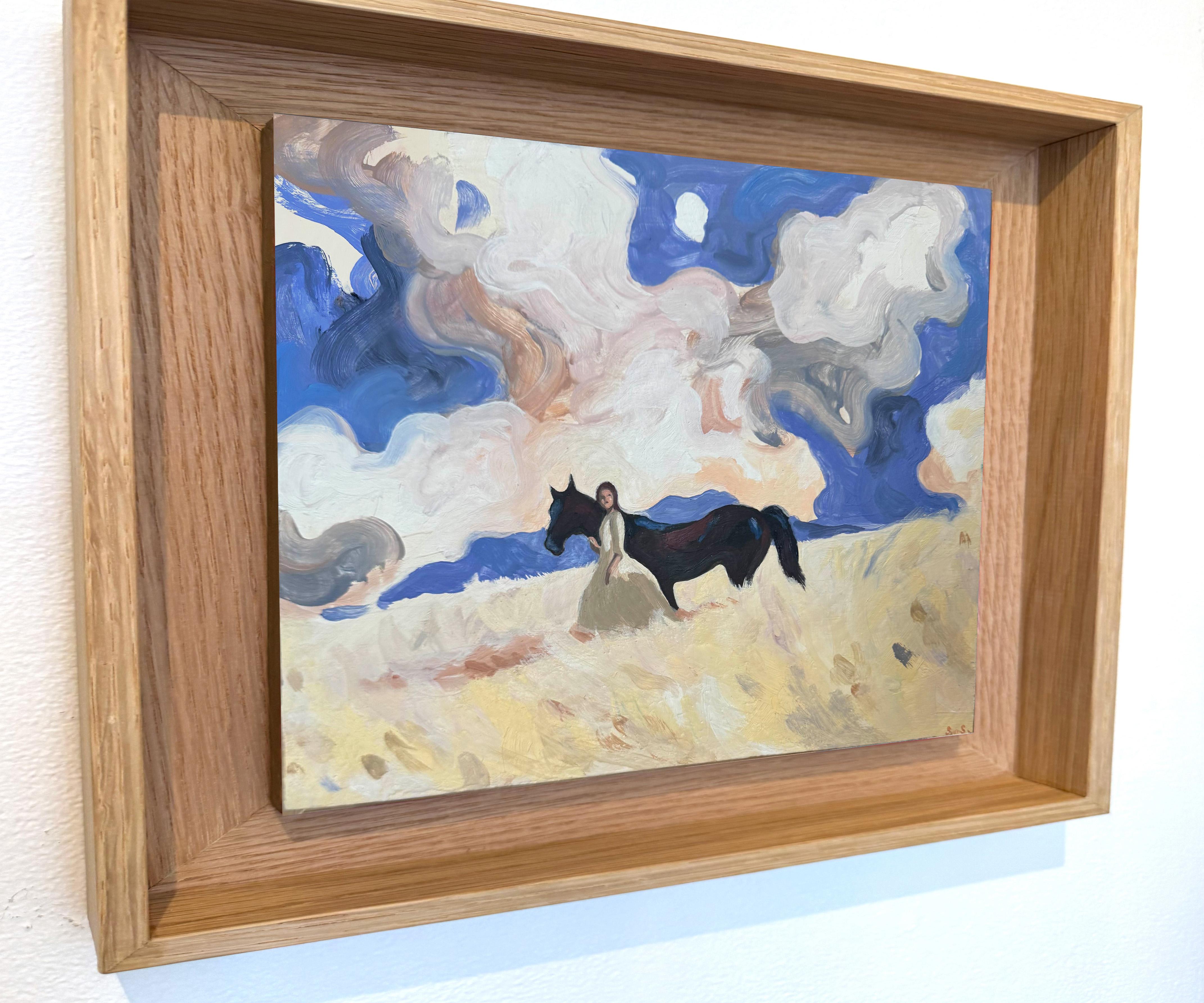 Figurative, Horse Painting, Landscape, French Art, Western n°19 by Swan Scalabre For Sale 2