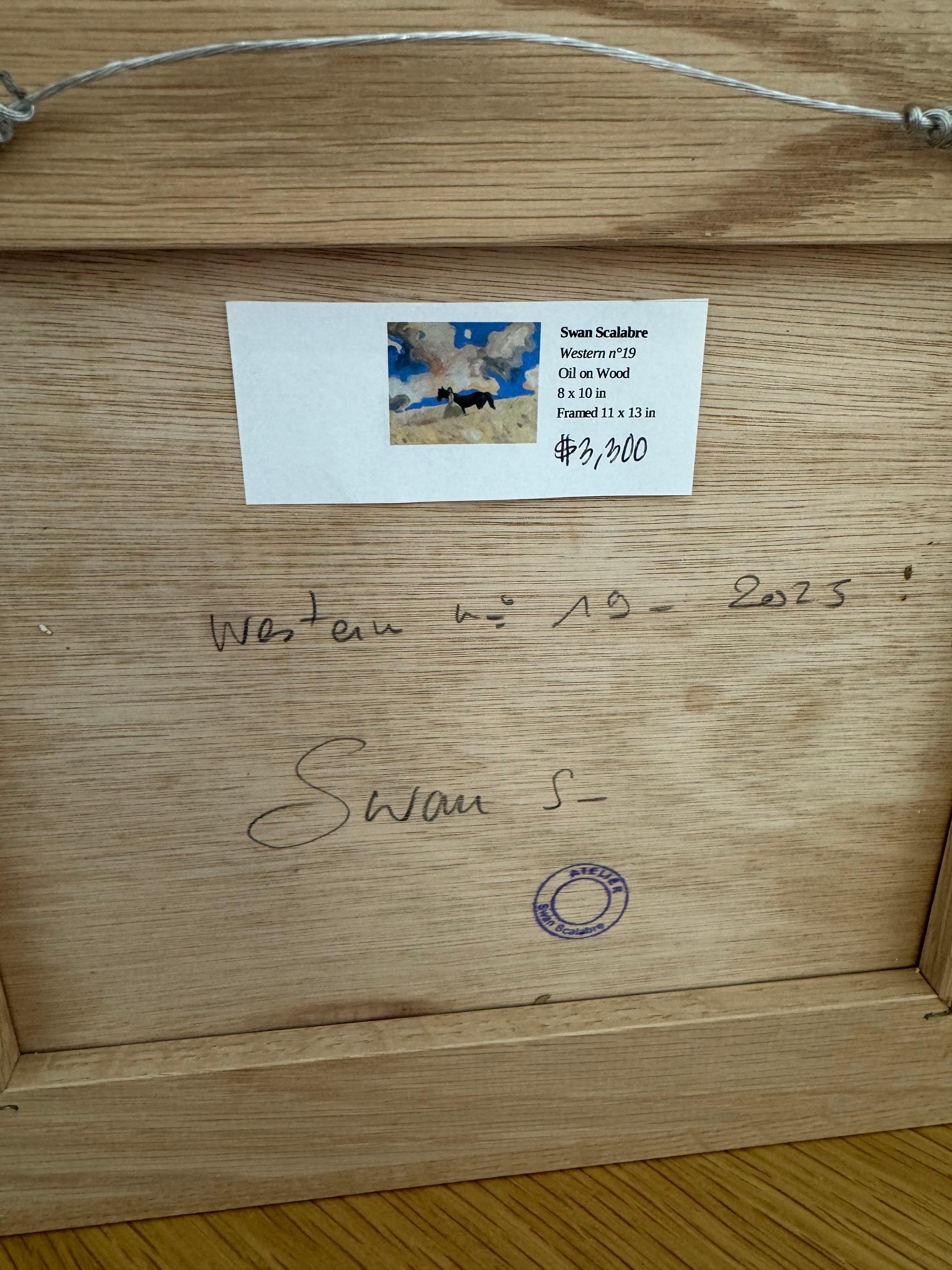 Figurative, Horse Painting, Landscape, French Art, Western n°19 by Swan Scalabre For Sale 4