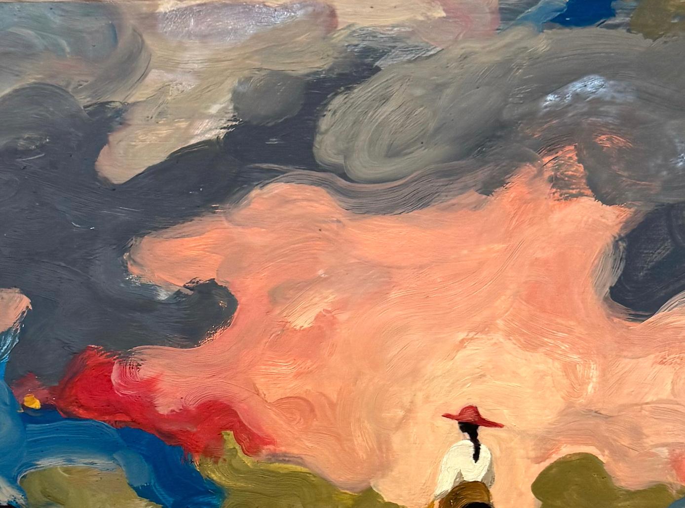 Figurative, Landscape, Equine Painting, Oil on Wood, Western n°14_Swan Scalabre For Sale 8
