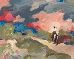 Figurativo, Paesaggio, Pittura equina, Olio su legno, Western n°14_Swan Scalabre