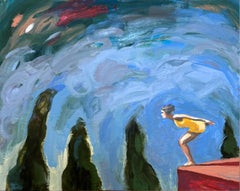 Figurative Woman Diver, Pool, French Art, Ambition n°26_Swan Scalabre