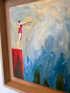 Figurative Woman Diver, Pool, French Art, Ambition n°27_Swan Scalabre