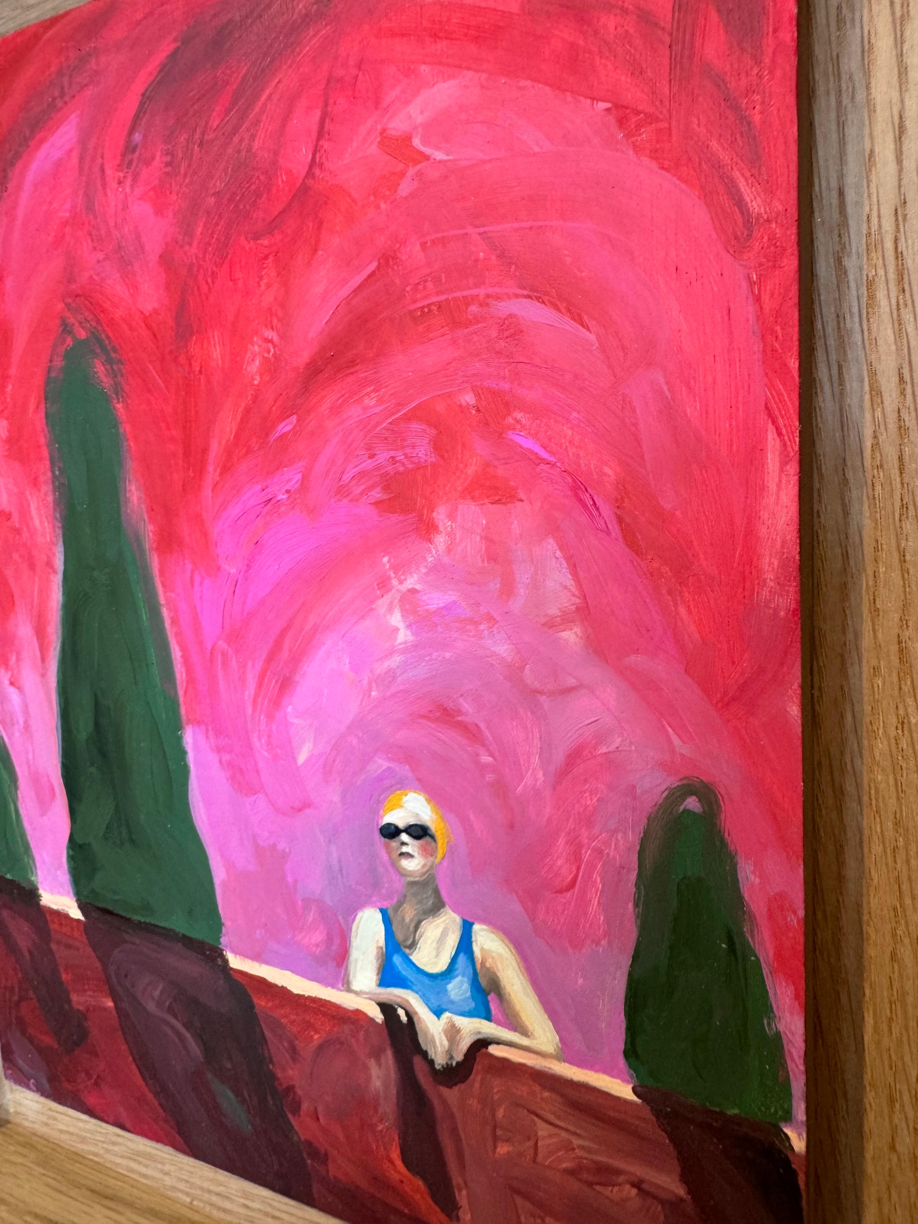 Figurative Frau Schwimmerin, POOL, Französische Kunst, Ambition n°28_Swan Scalabre im Angebot 1
