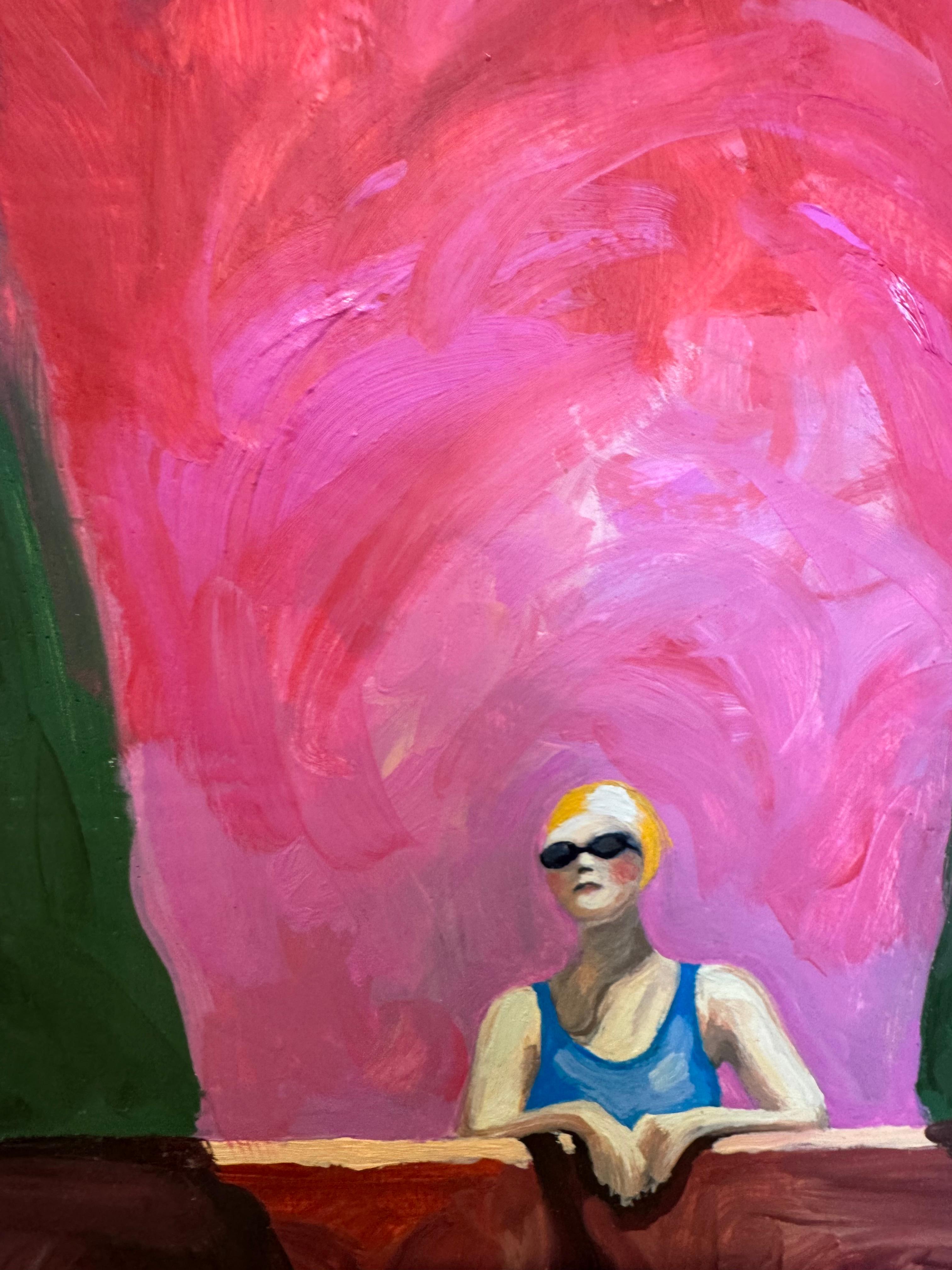 Figurative Frau Schwimmerin, POOL, Französische Kunst, Ambition n°28_Swan Scalabre im Angebot 2