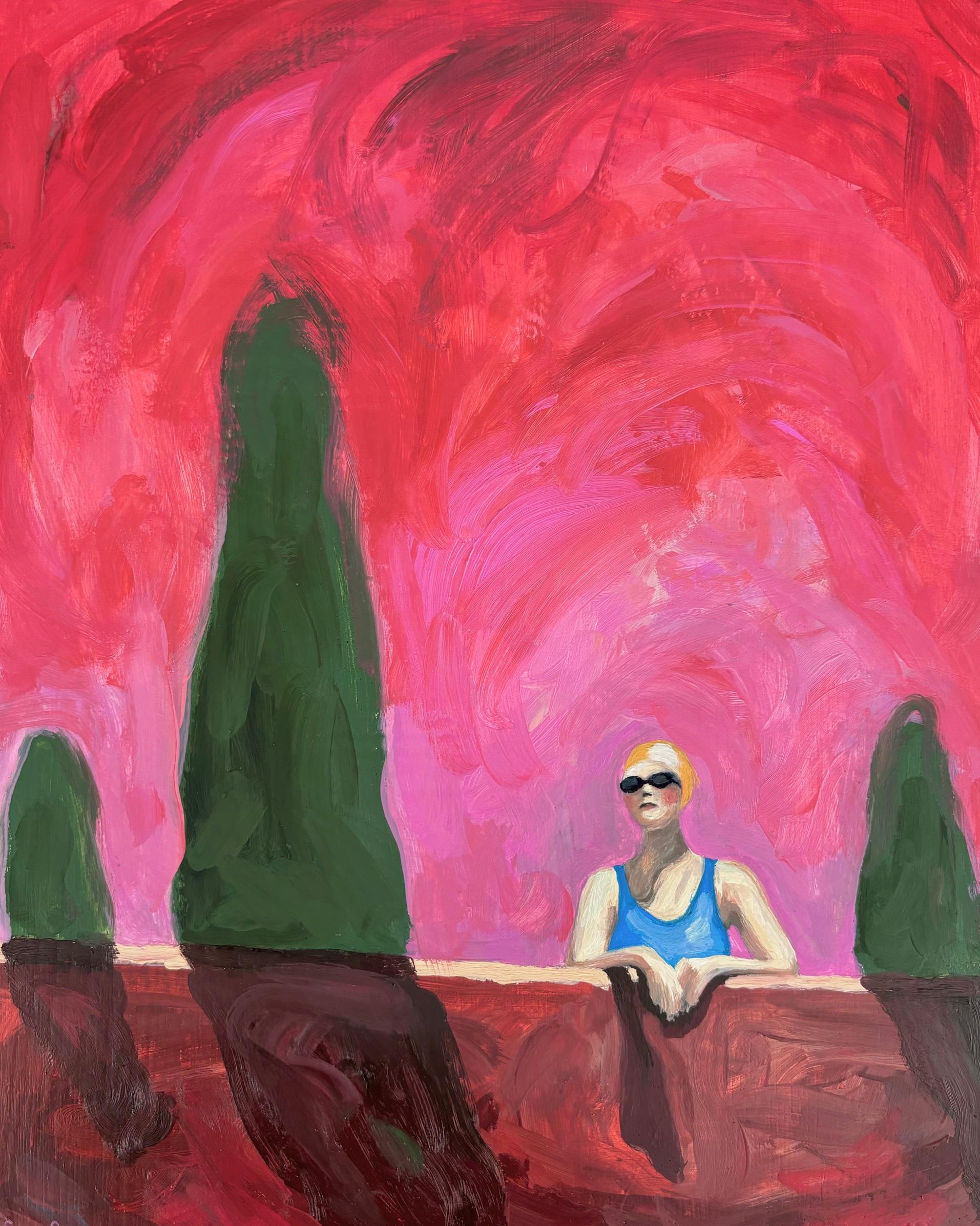 Mujer Figurativa Nadadora, Piscina, Arte Francés, Ambición n°28_Swan Scalabre