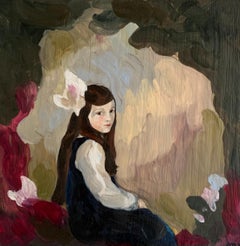 Jeunesse n°7_Swan Scalabre_Oil/Wood/Wooden Frame_Female Portrait/Figurative