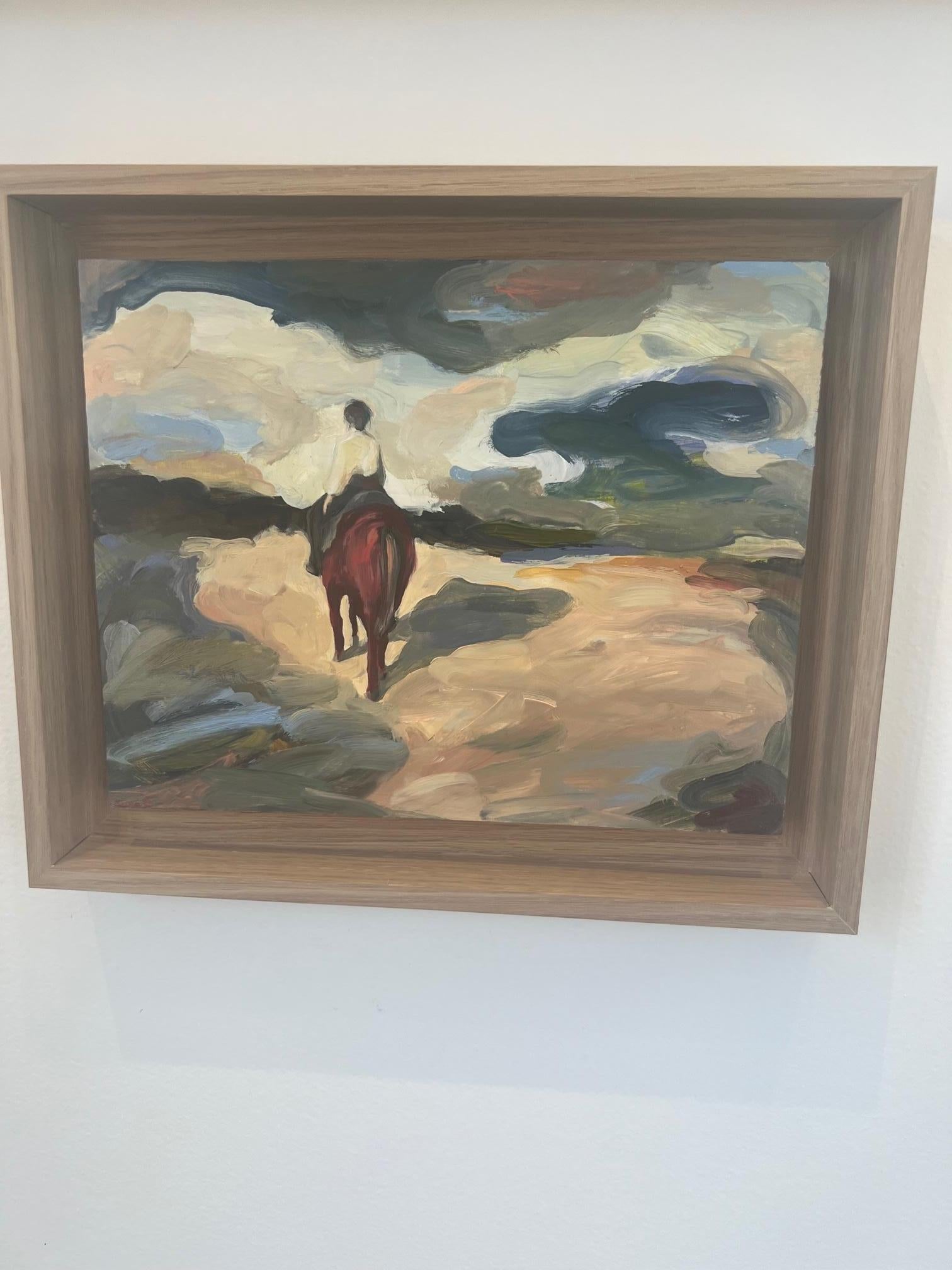 Western n°1_Swan Scalabre 2023, Oil/Wood/Wooden Frame_Figurative_Portrait_Horse For Sale 1