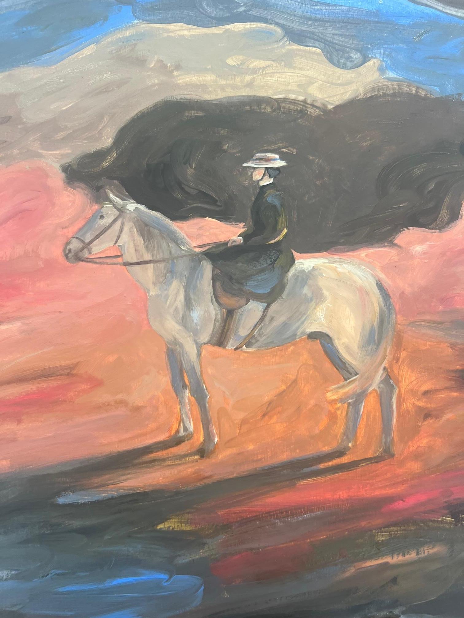 Western n°6_Swan Scalabre 2023, Oil/Wood/Wooden Frame_Figurative_Portrait_Horse For Sale 1