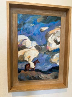 Wood n°8_Swan Scalabre, Figurative_Portrait_Horse_Huile/Bois/Cadre en bois