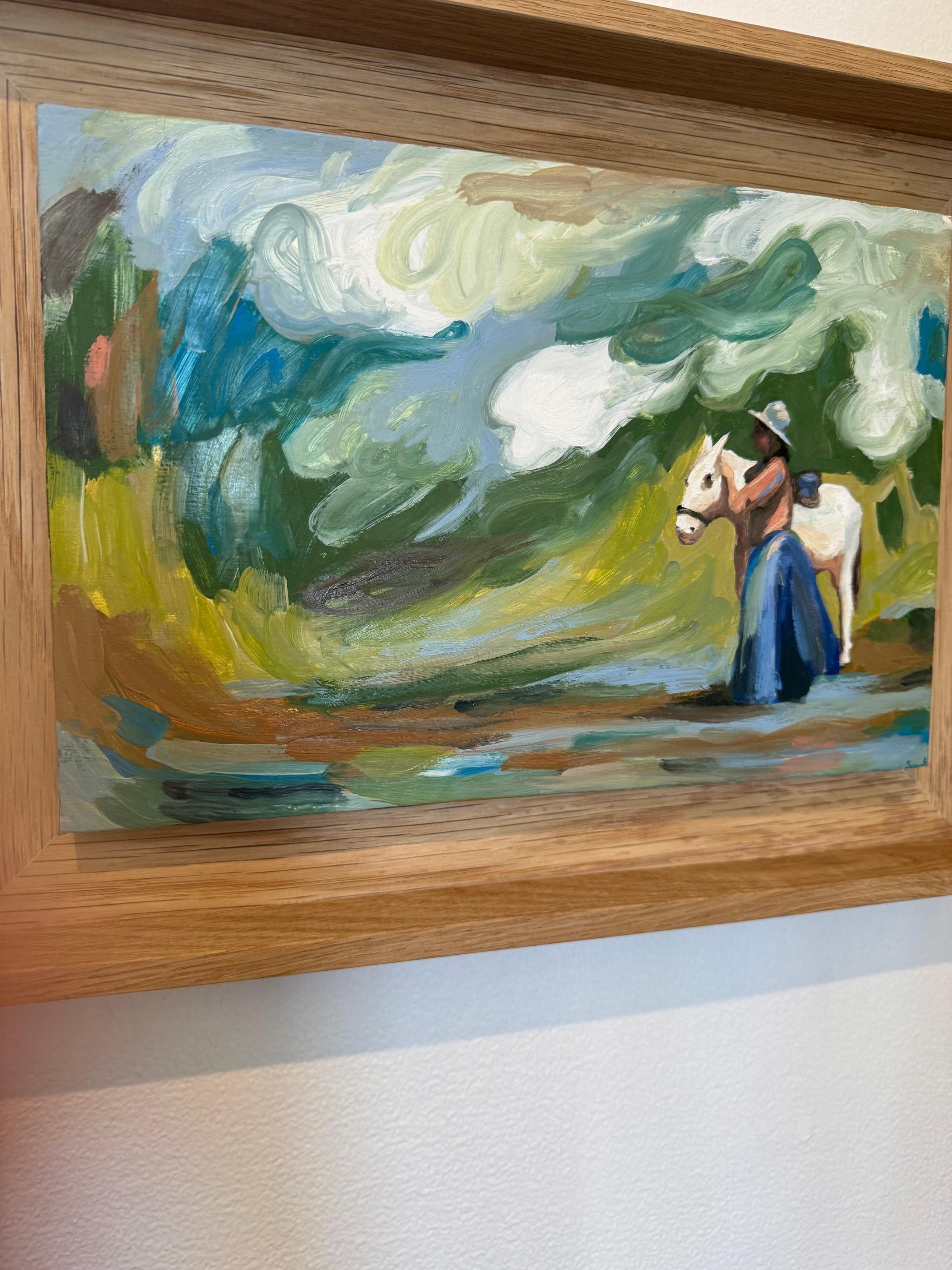 Western n°9_Swan Scalabre, Ritratto_figurativo_di_scimmia_Olio/Legno/Telaio Wood in vendita 1