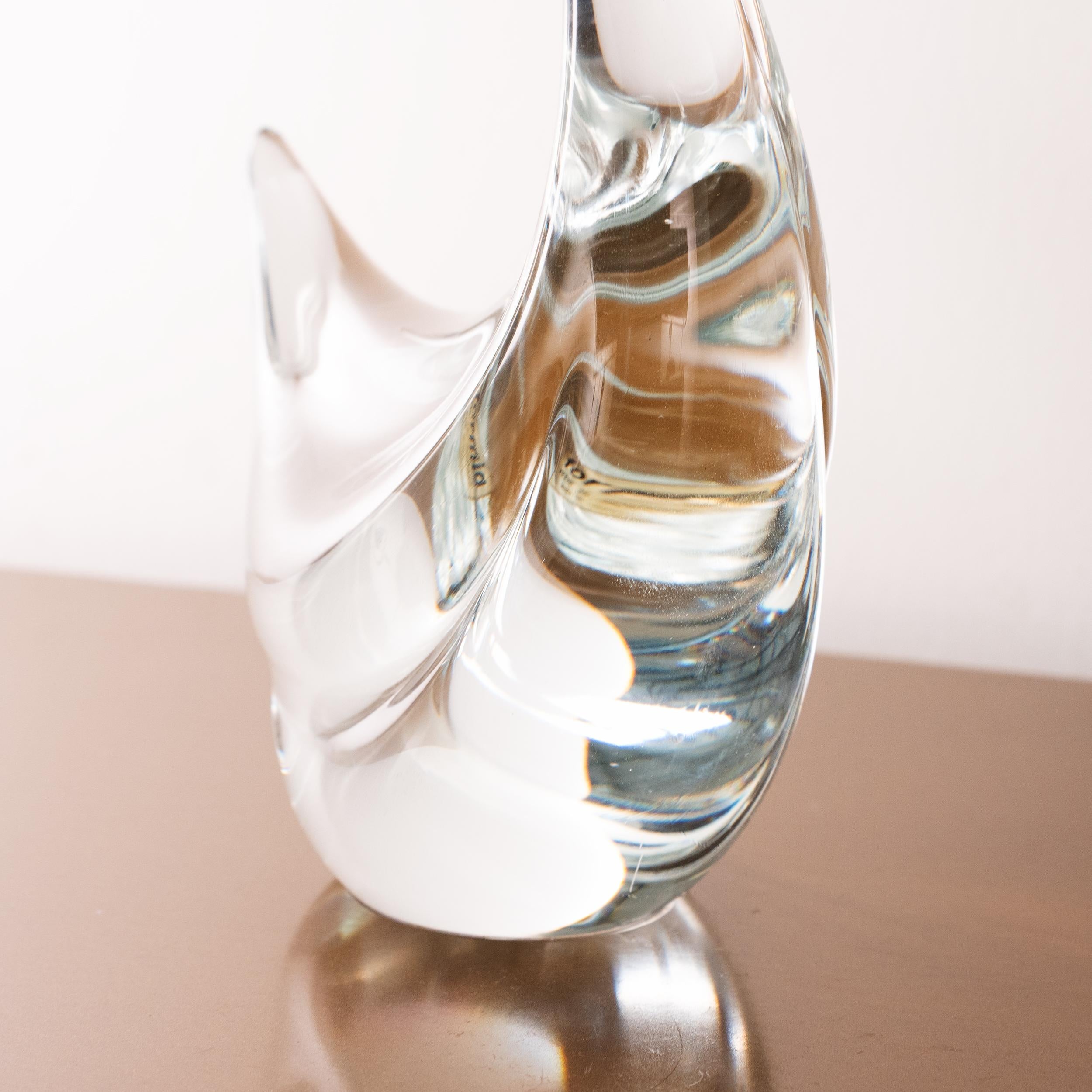 Scultura di cigno in vetro di Murano con dettagli rosa, vintage Italia in stock In condizioni buone in vendita a Venezia, IT