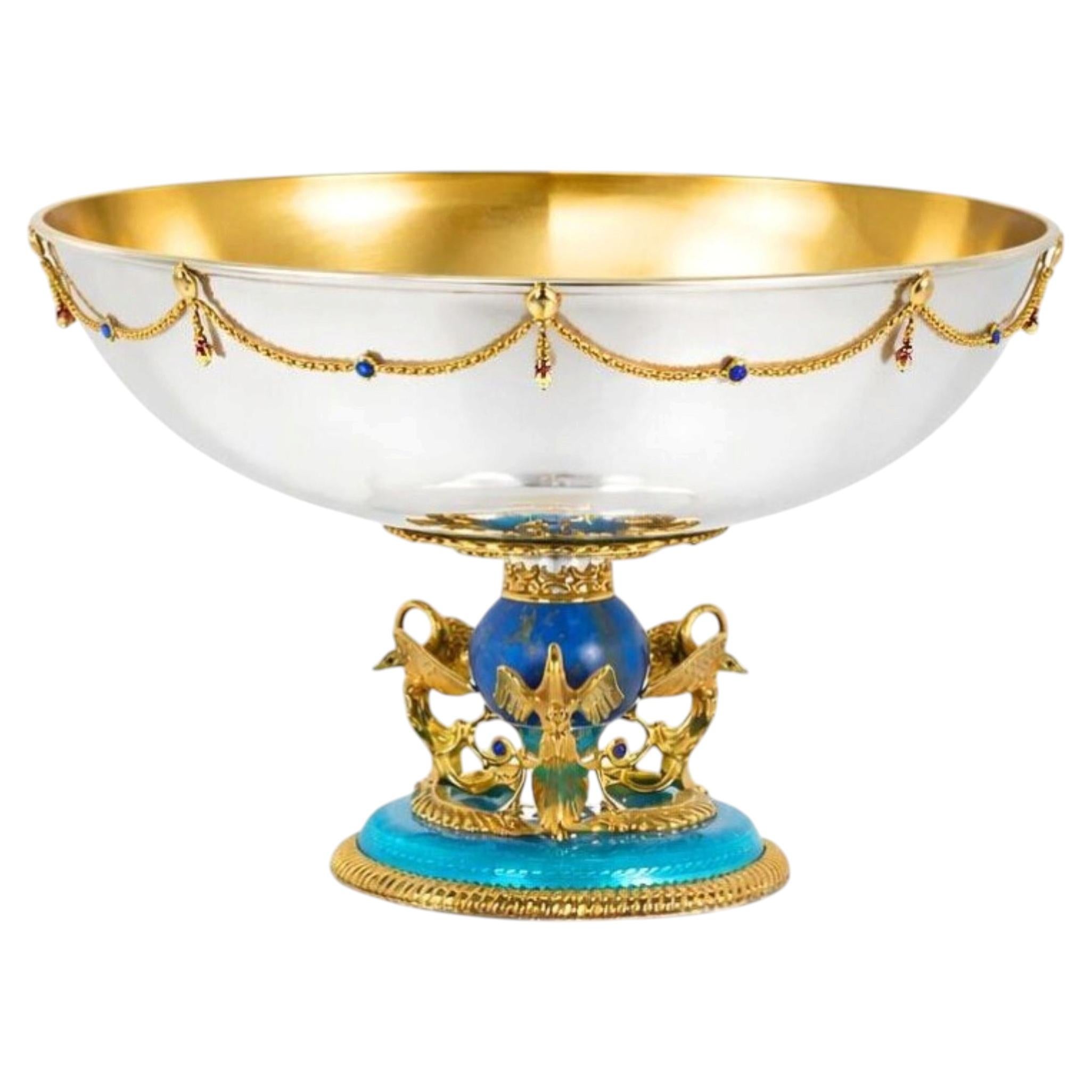 Swan Sky Grand Imperial Centerpiece Serving Bowl - Konforti-Handcrafted To Order
