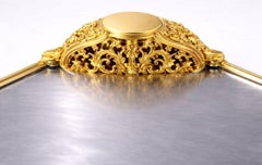 Bandeja Imperial Cielo de Cisne de Plata, Dorado y Centro de Lapislázuli- Konforti