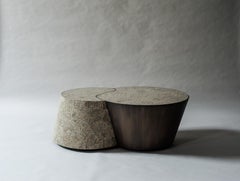 Swan Table in Dalmatian Jasper and Solid Antique Bronze