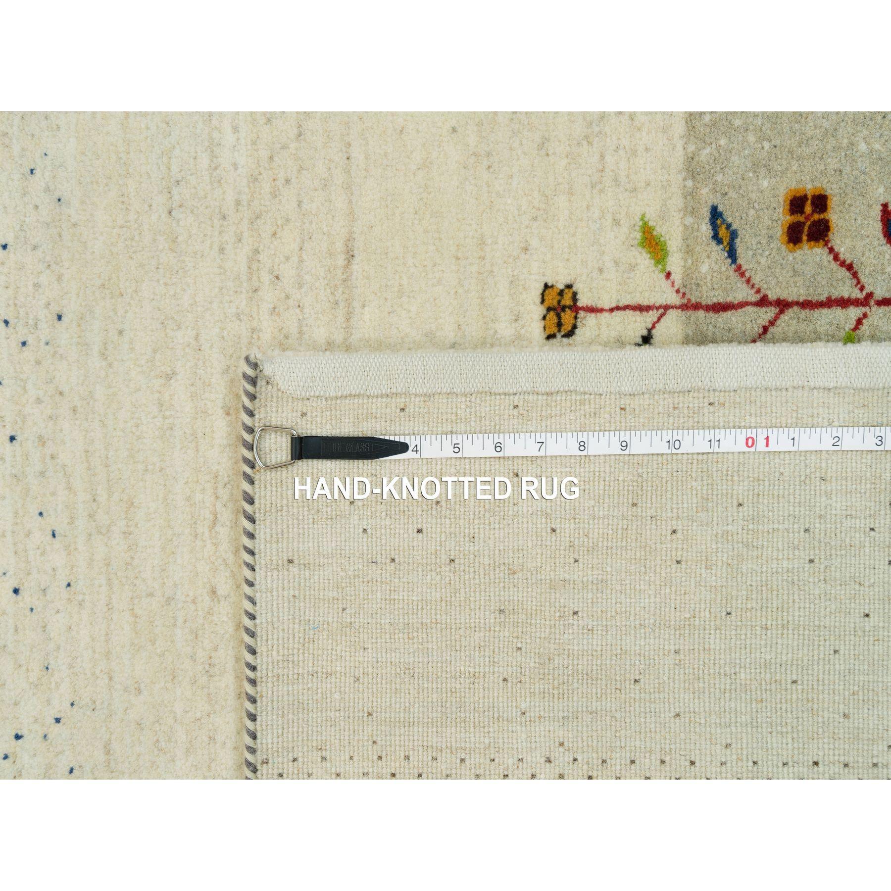 Swan White Lori Buft Gabbeh Baum Weiche Wolle Handgeknüpfter Orientteppich 8'9