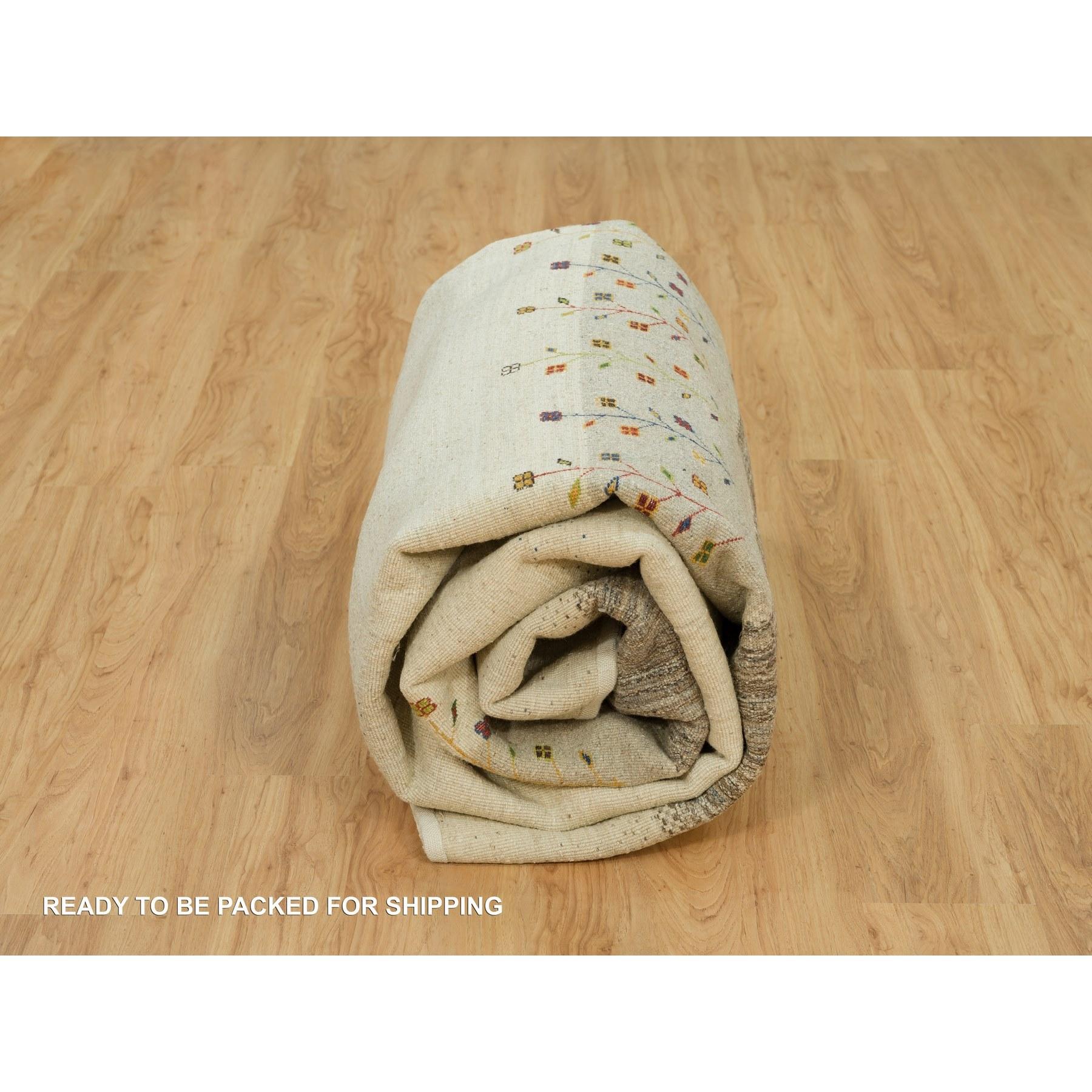 Swan White Lori Buft Gabbeh Baum Weiche Wolle Handgeknüpfter Orientteppich 8'9