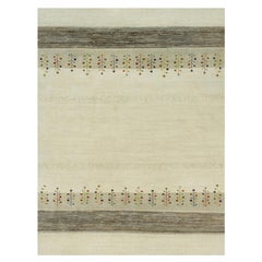 Swan White Lori Buft Gabbeh Tree Soft Wool Hand Knotted Oriental Rug 8'9"x11'8"