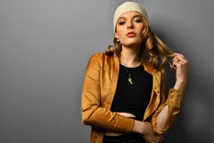 Swan with Sapphire Eye Double Chain Necklace