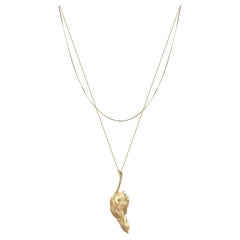 Swan with Sapphire Eye Double Chain Necklace