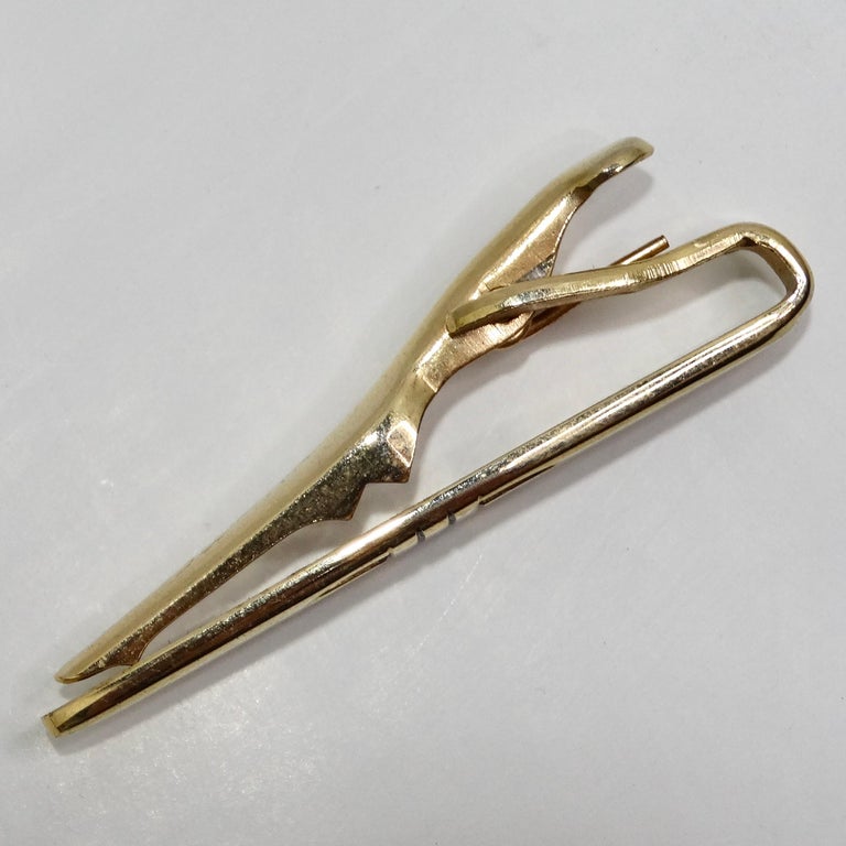 Pince à Cravate Vintage Swank 42816 - Dorée (goldtone), Grande Et Lourde, Occasion Bon état