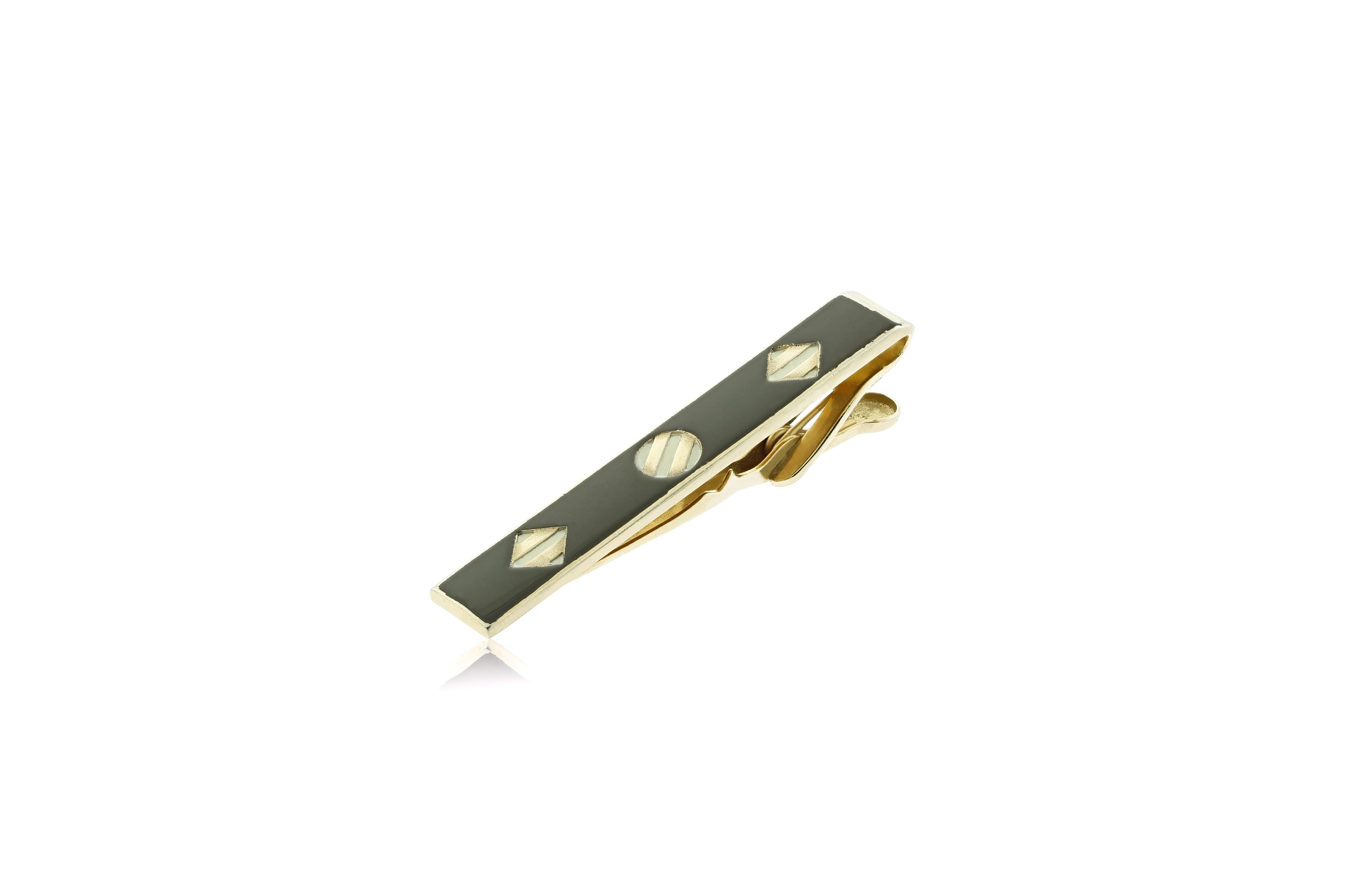Swank des années 1960, pince à cravate Art déco en plaqué or en vente 4