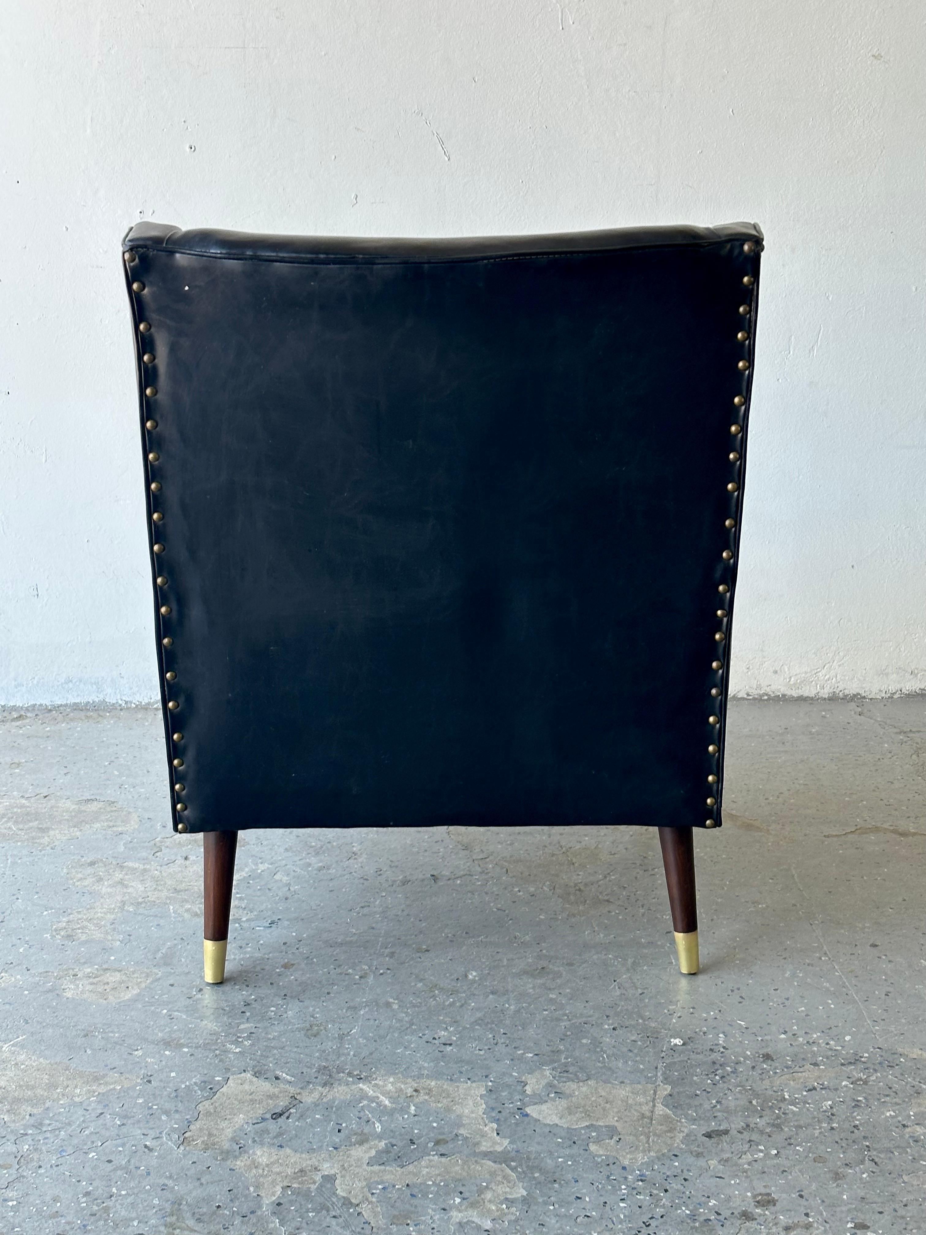 Swank Black 1950s Mid-Century Modern Lounge Chair 1