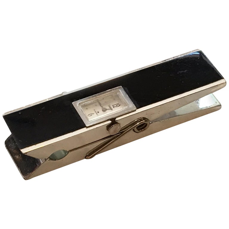 Swank Clothespin Clock Note Holder at 1stDibs