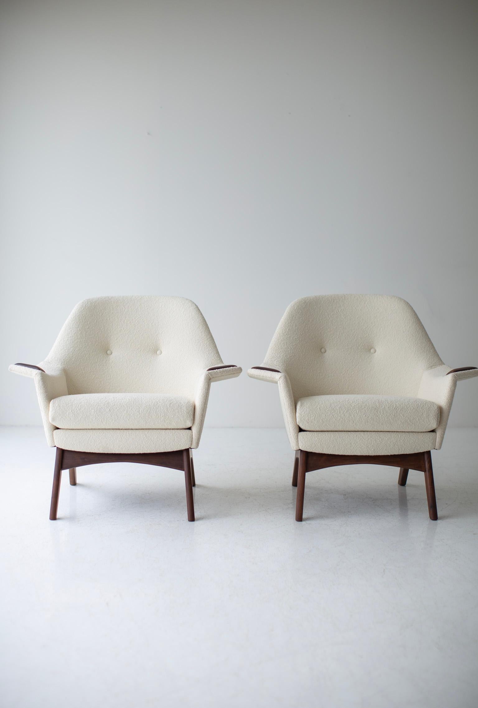 Swanky Adrian Pearsall Lounge Chairs for Craft Associates Inc in Knoll Boucle 3
