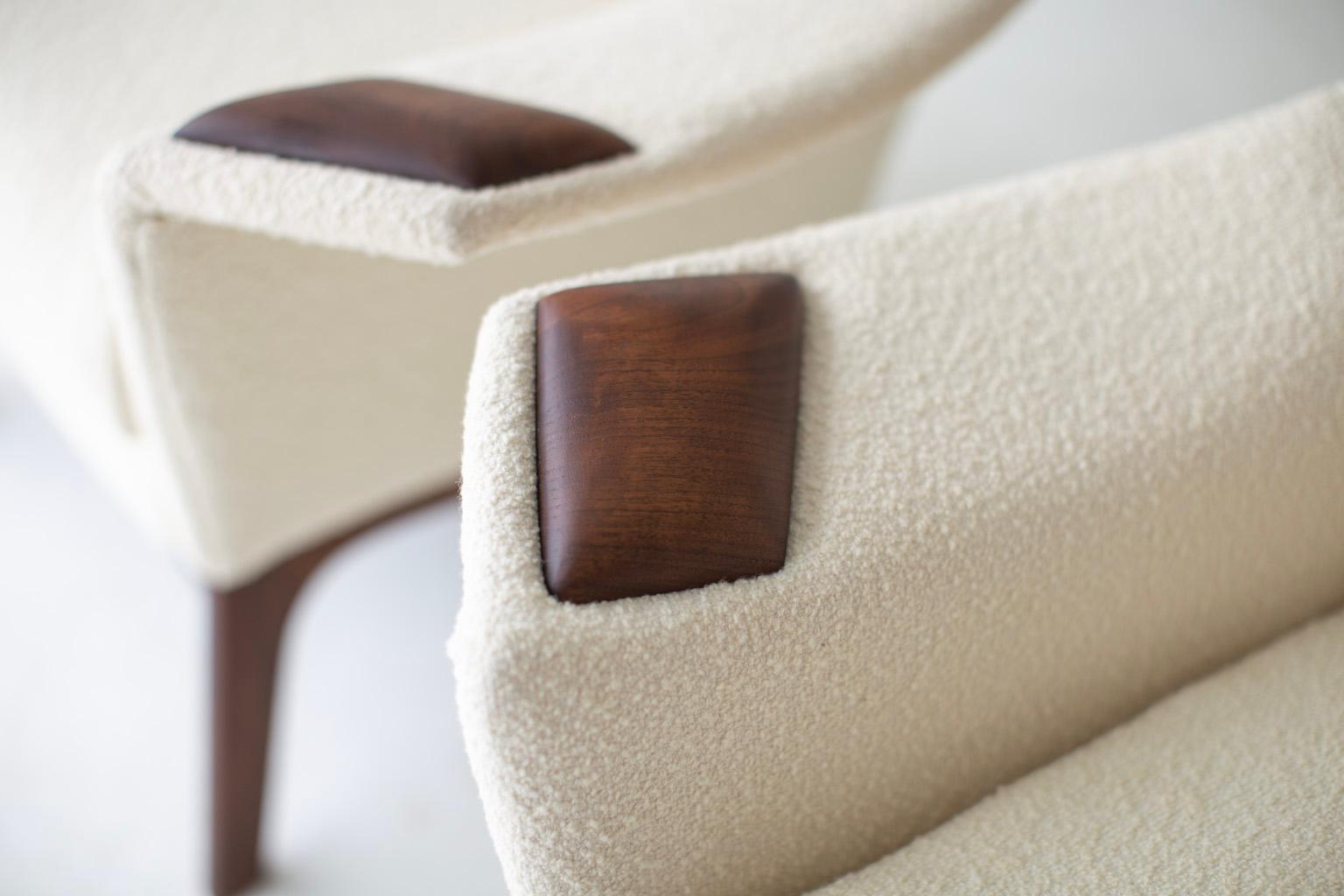 Mid-20th Century Swanky Adrian Pearsall Lounge Chairs for Craft Associates Inc in Knoll Boucle