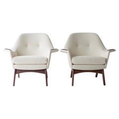 Swanky Adrian Pearsall Lounge Chairs for Craft Associates Inc in Knoll Boucle