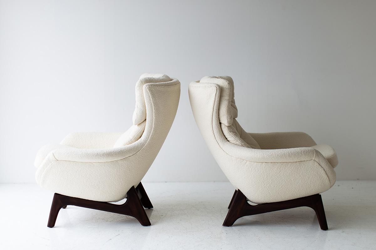 Mid-Century Modern Swanky Adrian Pearsall Wing Chairs in Knoll Bouclé for Craft Associates Inc
