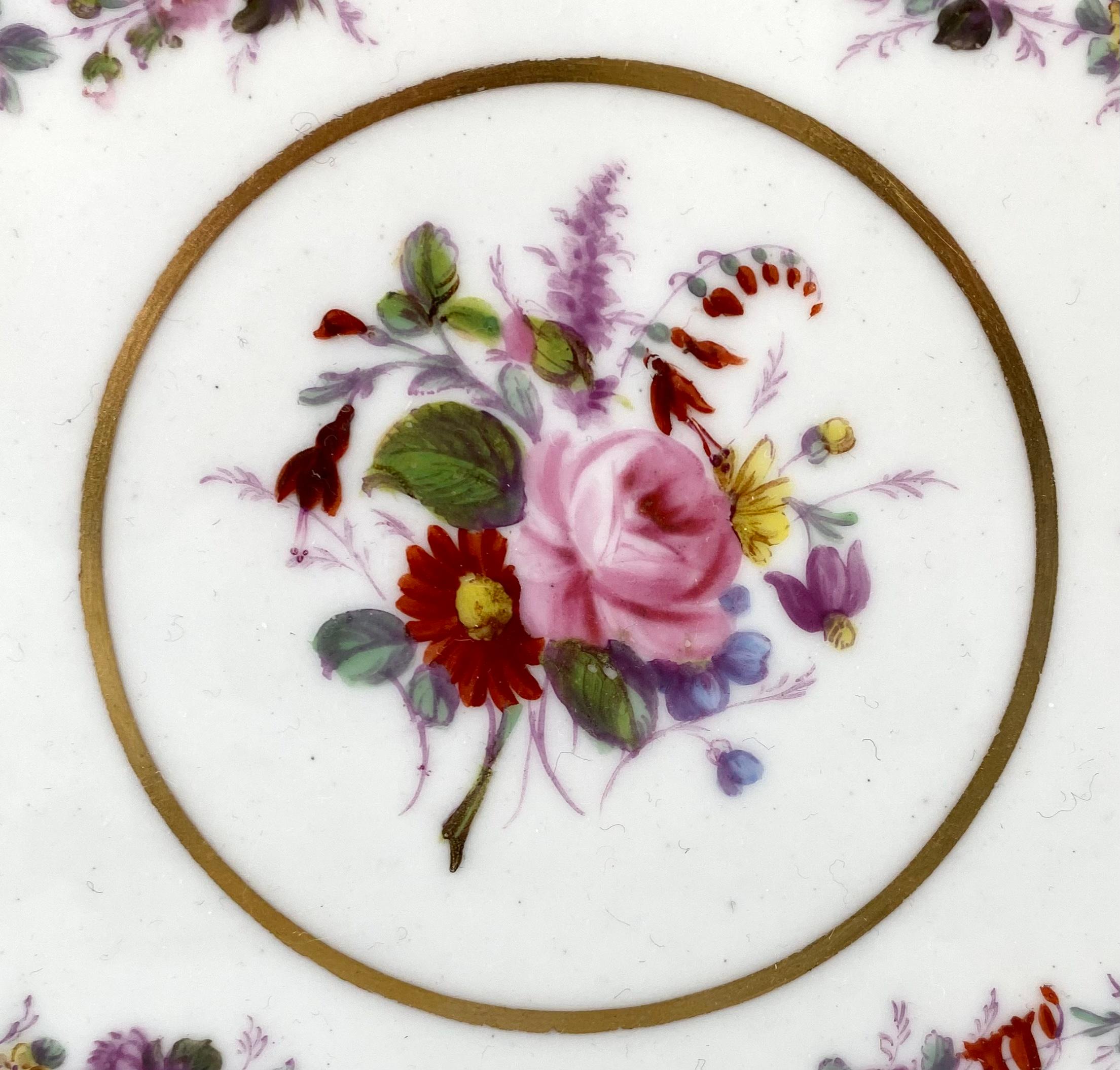 Georgian Swansea porcelain plate. Floral sprays, c. 1815.