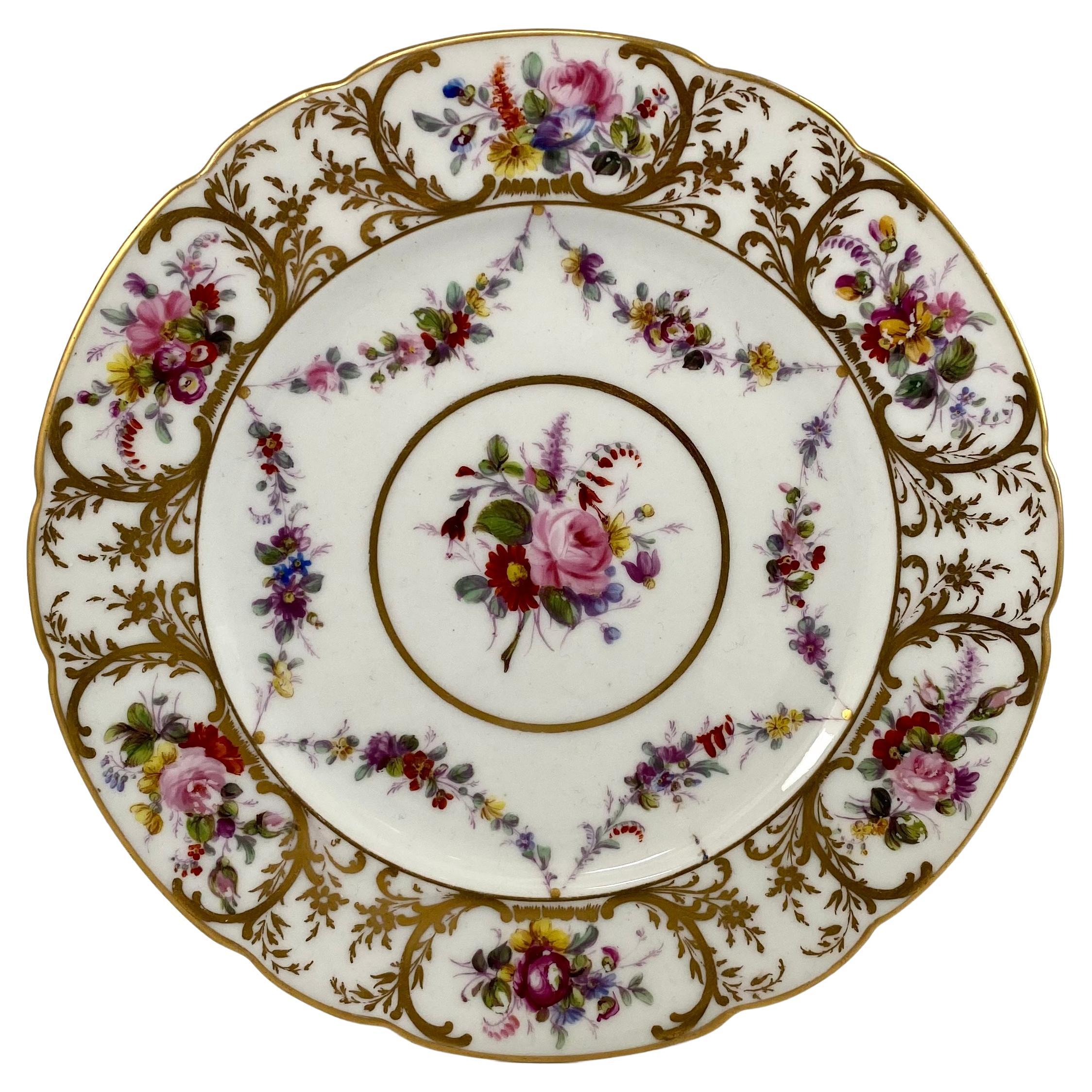 Swansea porcelain plate. Floral sprays, c. 1815.