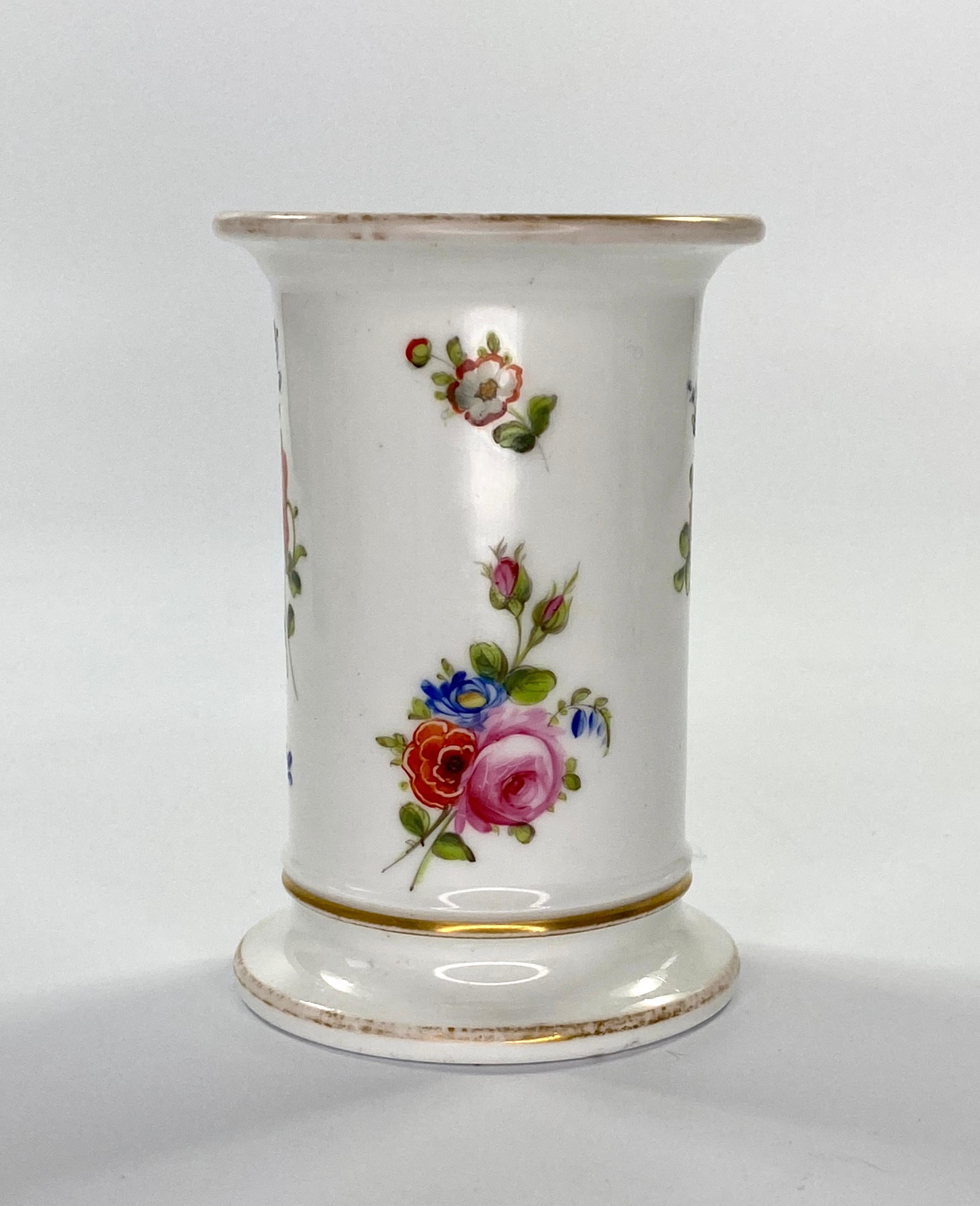 Regency Swansea Porcelain Spill Vase, Flowers, circa 1815