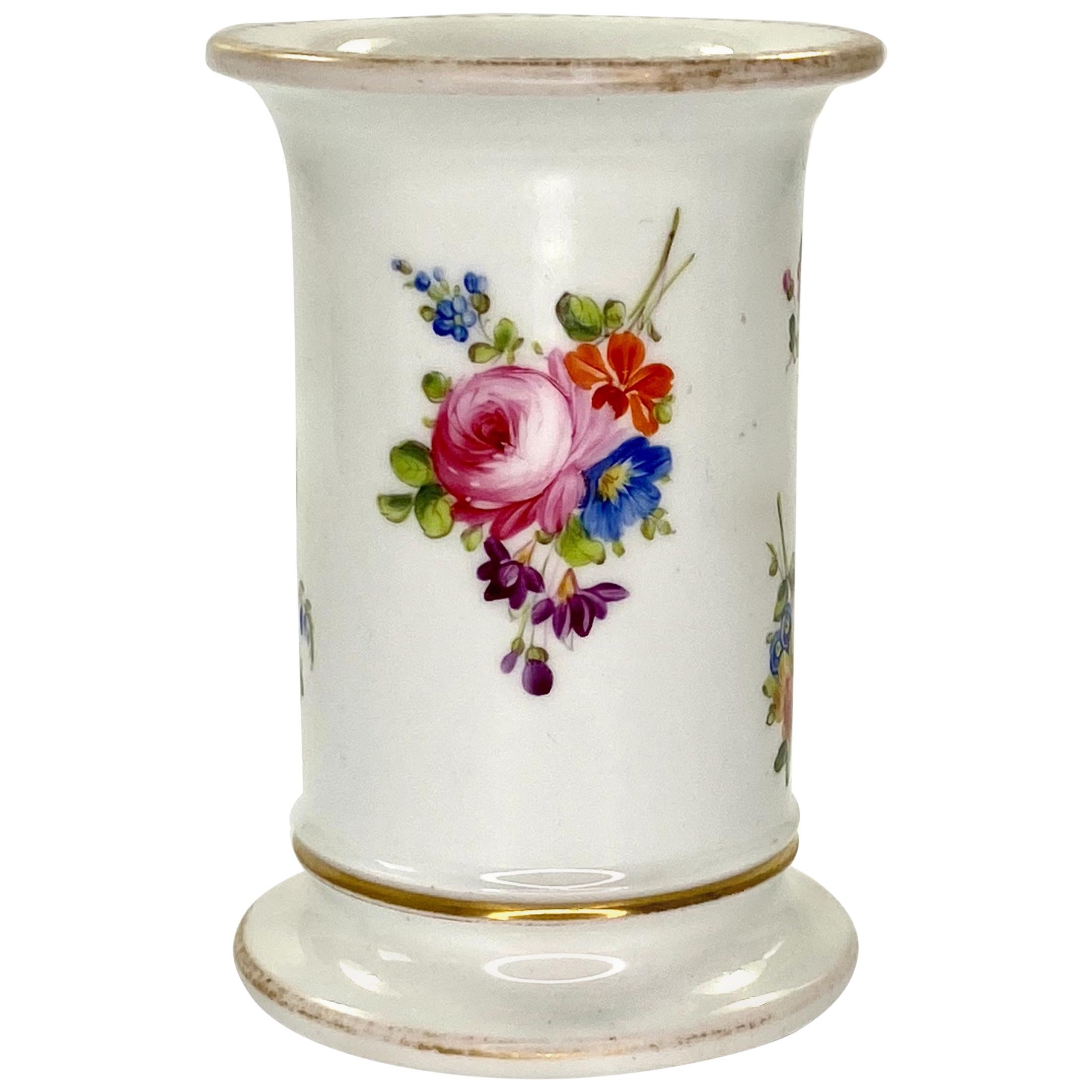Swansea Porcelain Spill Vase, Flowers, circa 1815
