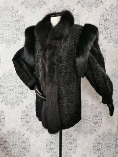 Birger Christensen swarkara with fox fur coat coat 10/M