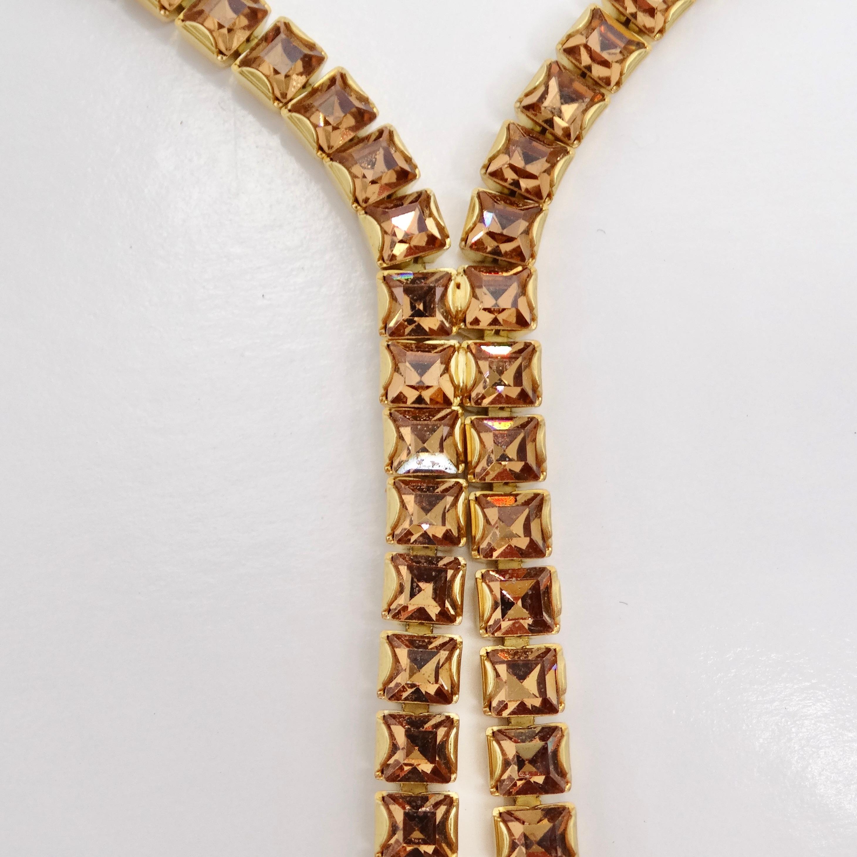 Swarovski 1990s Purple Rhinestone Lariat Choker in vendita 2