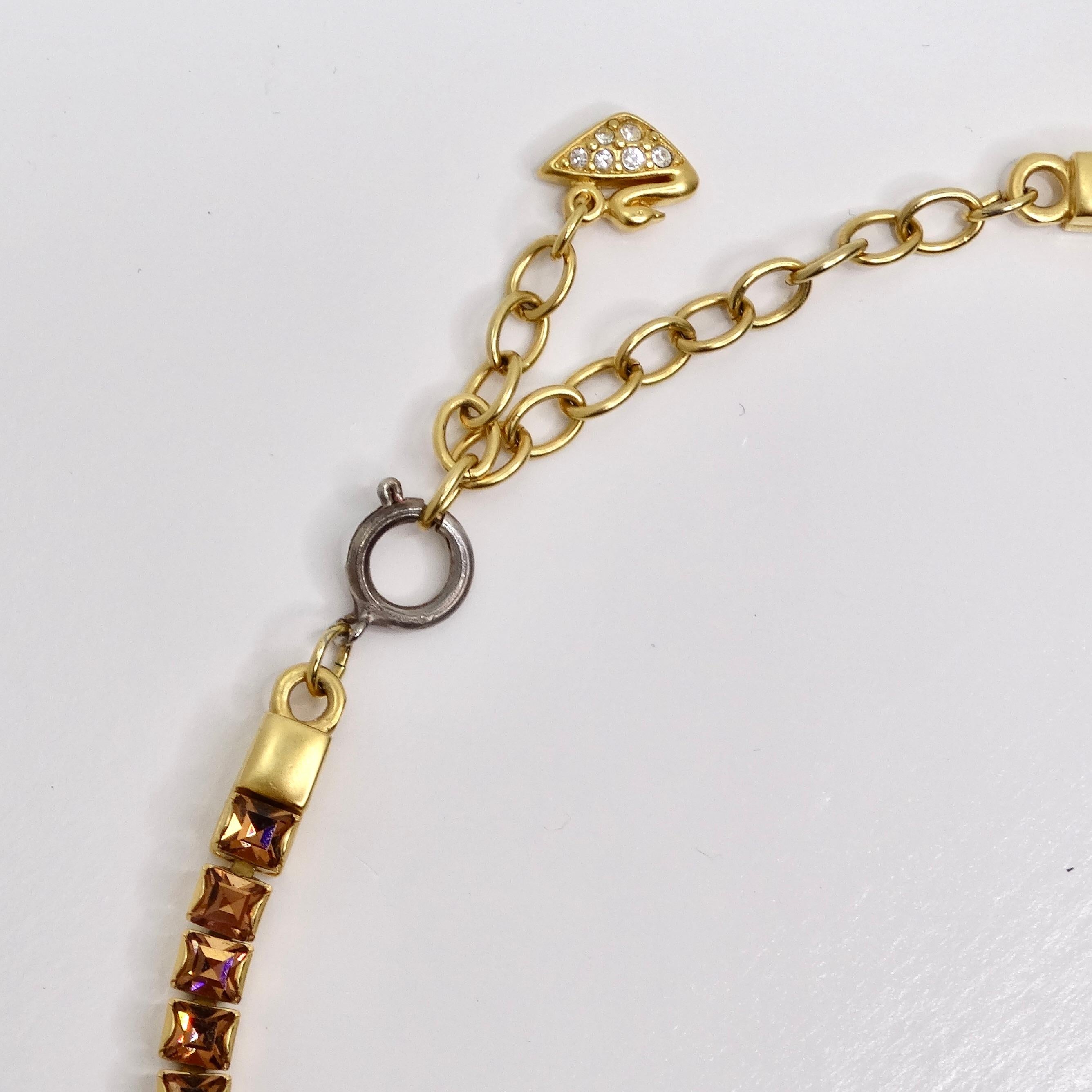 Swarovski 1990s Purple Rhinestone Lariat Choker in vendita 3