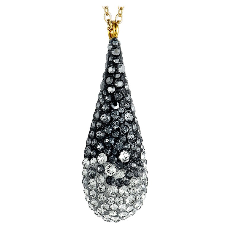 Swarovski Abstract Crystal Small Teardrop Pendant Necklace at 1stDibs |  swarovski crystal teardrop necklace