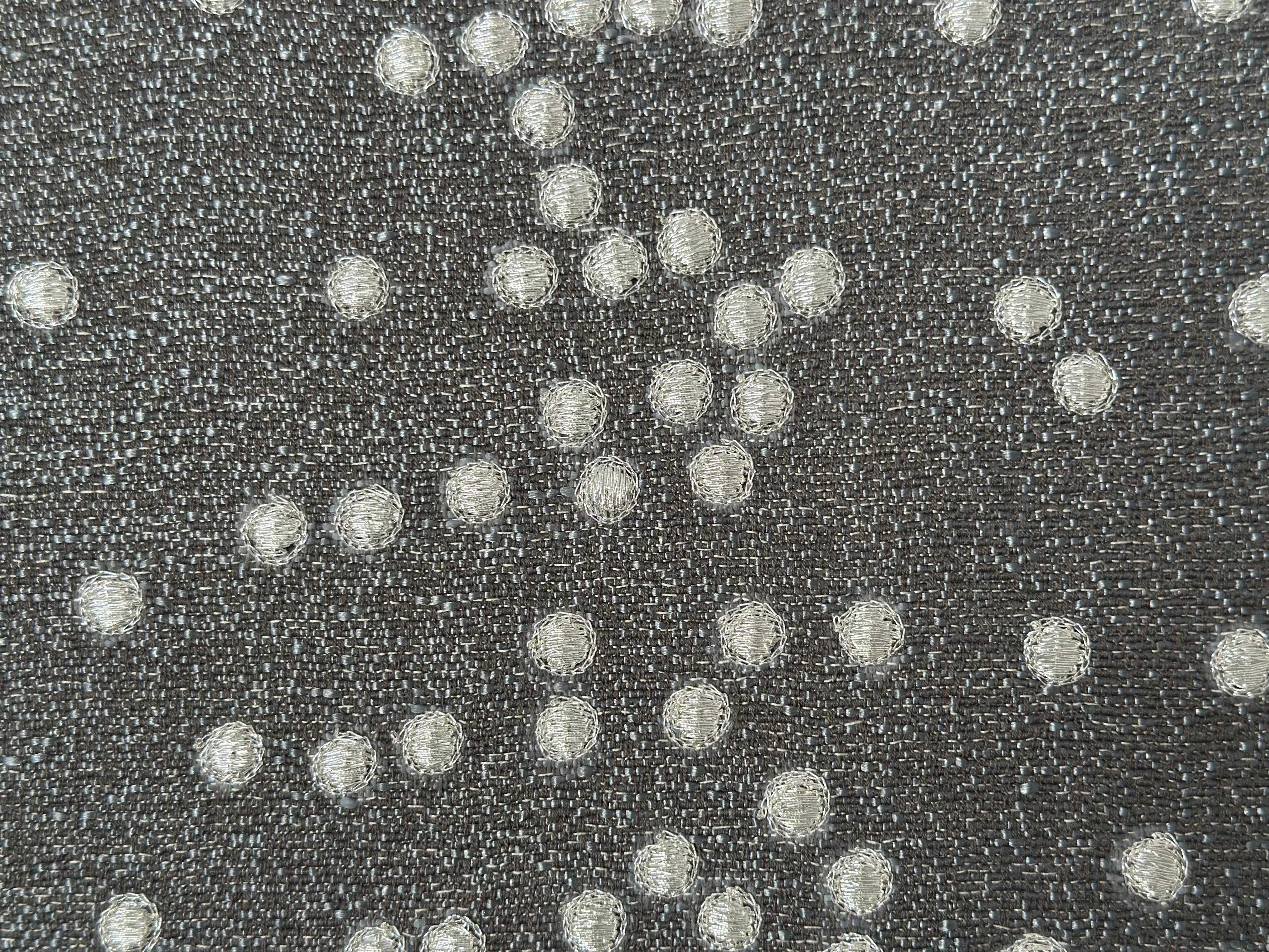 Swarovski and Silver Theads Embroidered Tapestry on Rubelli Fabric, in Stock For Sale 9
