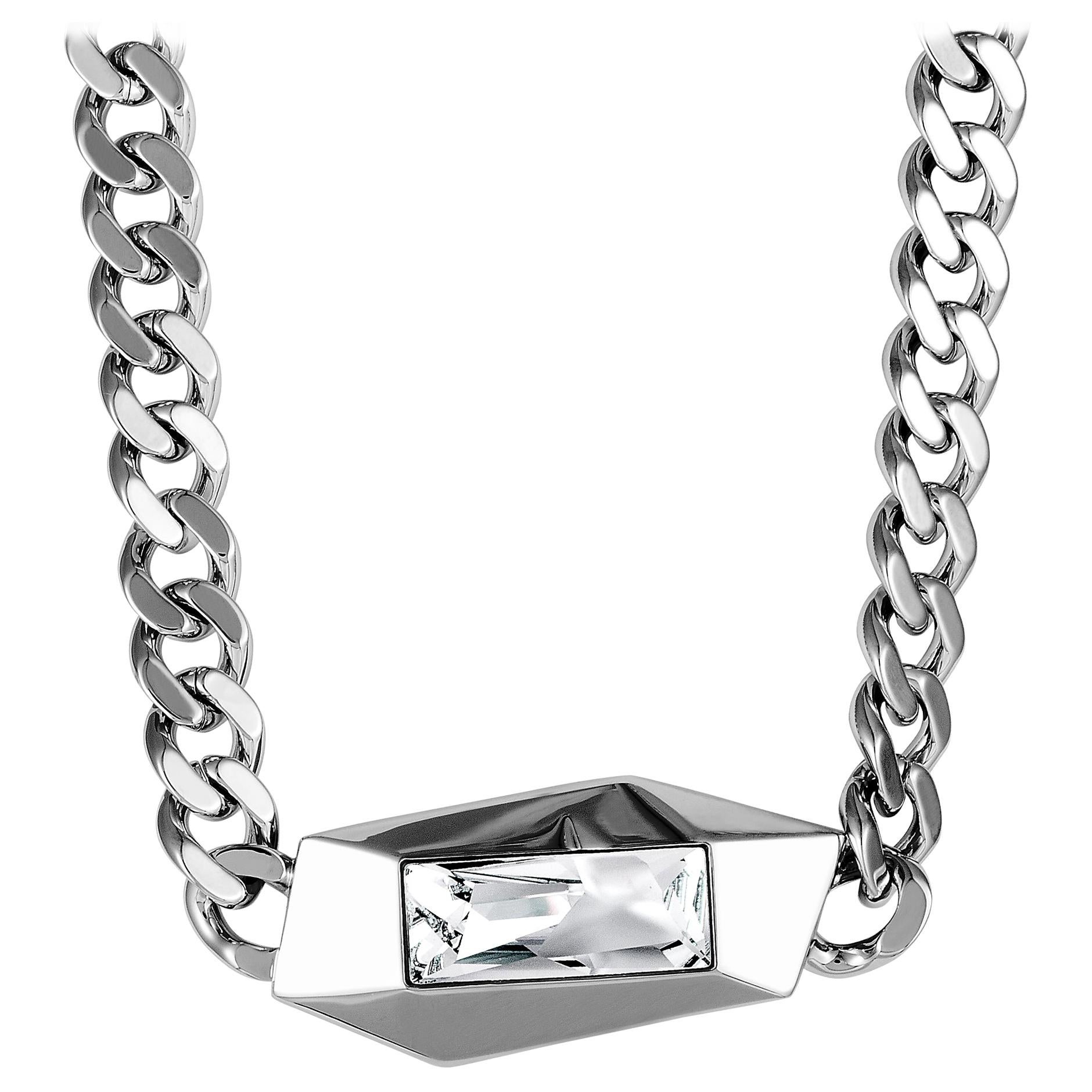 Swarovski AS Jean Paul Gaultier Reverse Crystal Chain Necklace at
