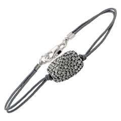 Swarovski Atelier Crystal Pave Charcoal Gray Bead Cord Bracelet 5233799-M Medium